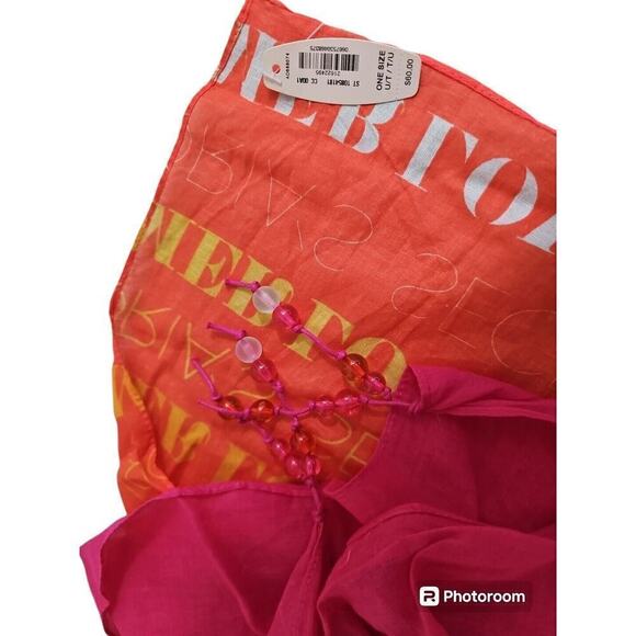 Victoria's Secret Orange/Pink Logo Swim Cover Pareo One Size NWT $60.00 - Picture 5 of 10